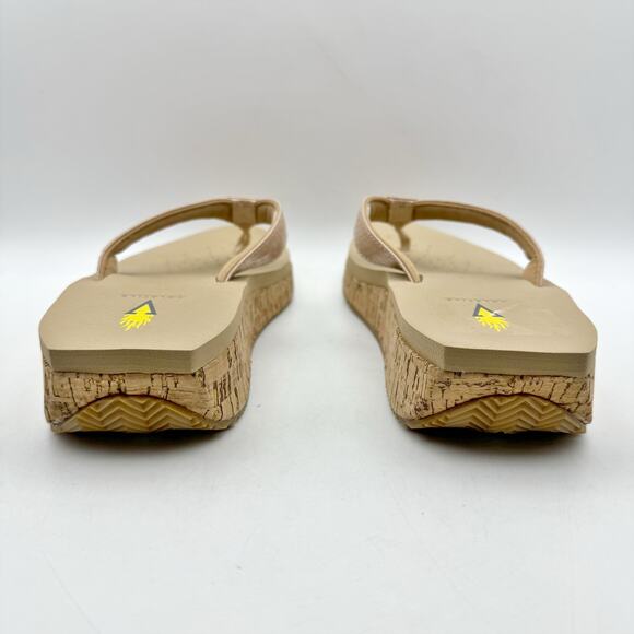 Volatile Womens Neville Wedge Sandal US 11 M Nude Snake Vegan Leather NWOB - Picture 8 of 12